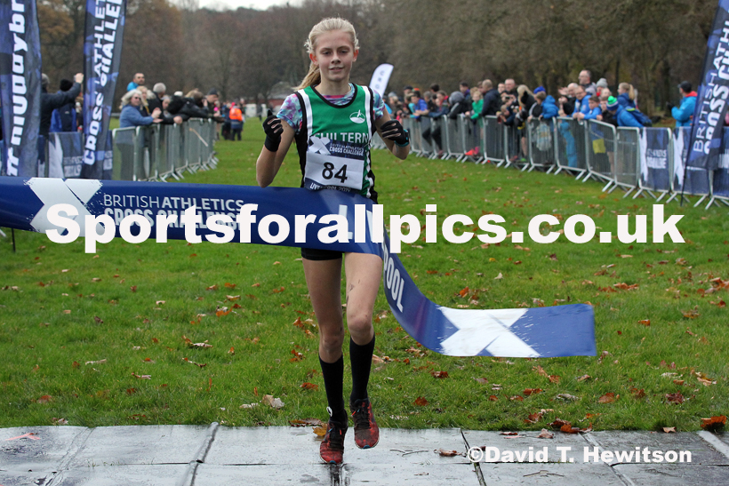 Girls under-13s, 2019 European Cross Country Trials and British Cross Challenge, Sefton Park, Liverpool.  Photo: David T. Hewitson/Sports for All Pics